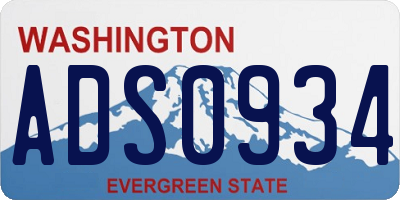 WA license plate ADS0934