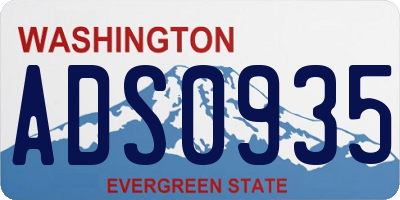 WA license plate ADS0935