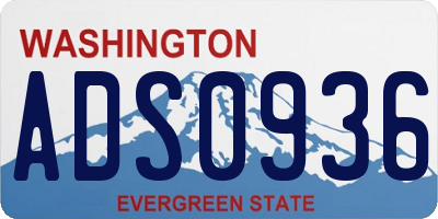 WA license plate ADS0936