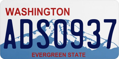 WA license plate ADS0937