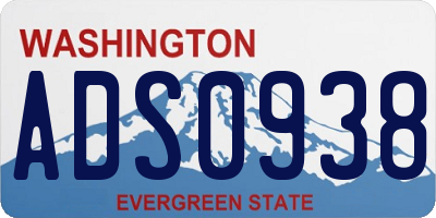 WA license plate ADS0938