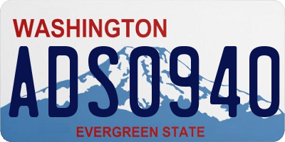 WA license plate ADS0940