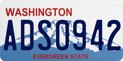 WA license plate ADS0942