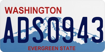 WA license plate ADS0943