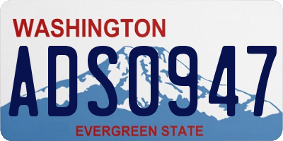 WA license plate ADS0947