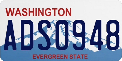 WA license plate ADS0948