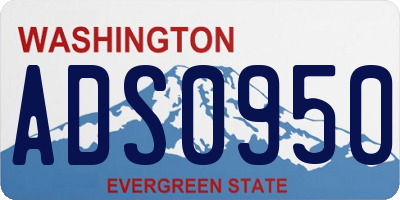 WA license plate ADS0950