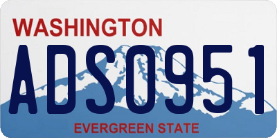 WA license plate ADS0951