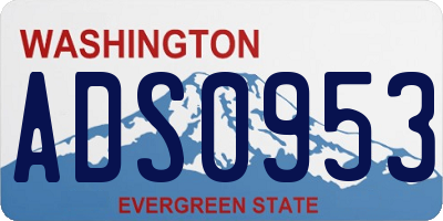 WA license plate ADS0953