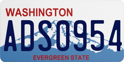 WA license plate ADS0954
