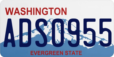 WA license plate ADS0955