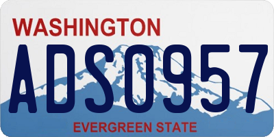 WA license plate ADS0957