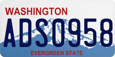 WA license plate ADS0958