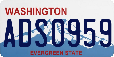 WA license plate ADS0959