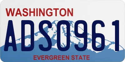 WA license plate ADS0961