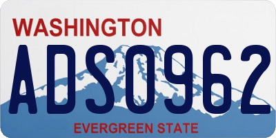 WA license plate ADS0962
