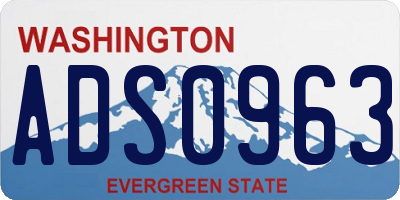 WA license plate ADS0963