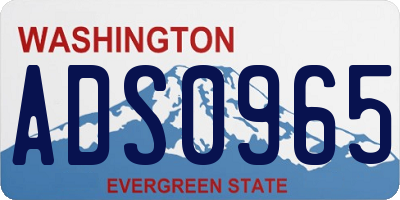 WA license plate ADS0965
