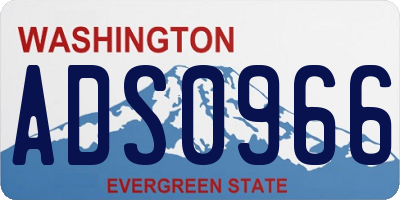 WA license plate ADS0966