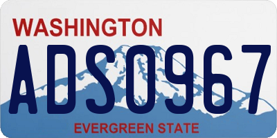 WA license plate ADS0967