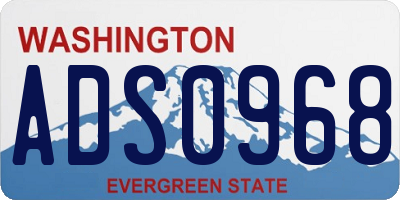 WA license plate ADS0968