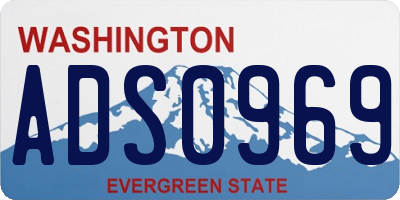 WA license plate ADS0969