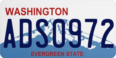 WA license plate ADS0972