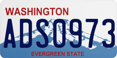 WA license plate ADS0973