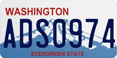 WA license plate ADS0974