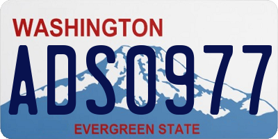 WA license plate ADS0977