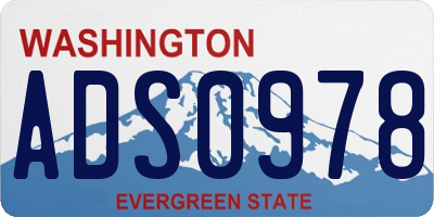 WA license plate ADS0978