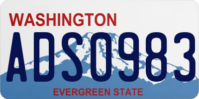 WA license plate ADS0983