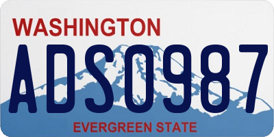 WA license plate ADS0987