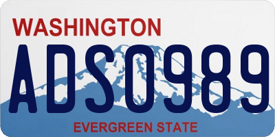 WA license plate ADS0989