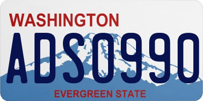 WA license plate ADS0990