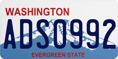 WA license plate ADS0992