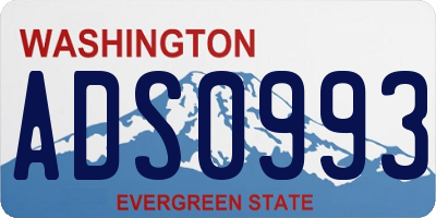 WA license plate ADS0993