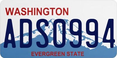 WA license plate ADS0994