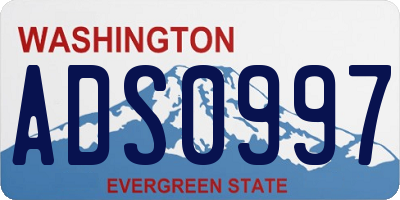 WA license plate ADS0997