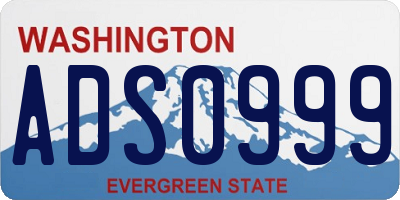WA license plate ADS0999