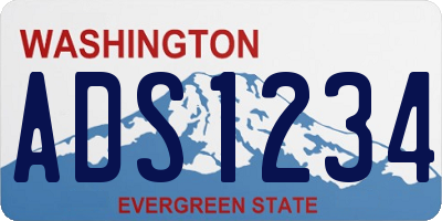 WA license plate ADS1234