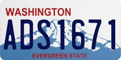WA license plate ADS1671
