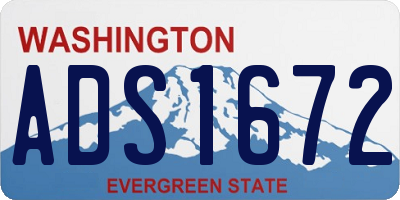 WA license plate ADS1672