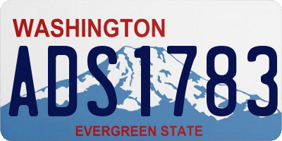 WA license plate ADS1783