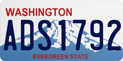 WA license plate ADS1792