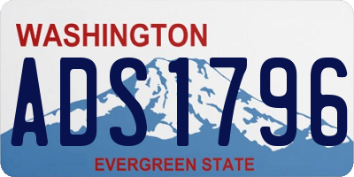 WA license plate ADS1796