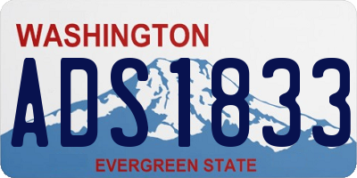WA license plate ADS1833