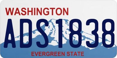 WA license plate ADS1838