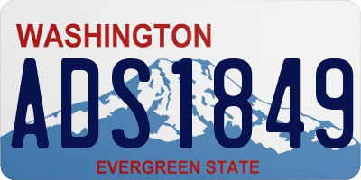 WA license plate ADS1849