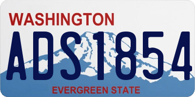 WA license plate ADS1854